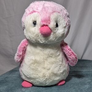 Adorable Pink and White Stuffed Penguin Toy